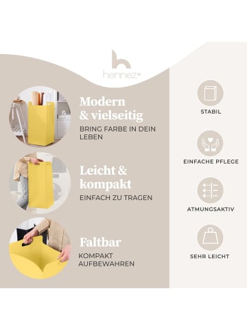 HENNEZ Wäschekorb Katy Filz 75l gelb gelb