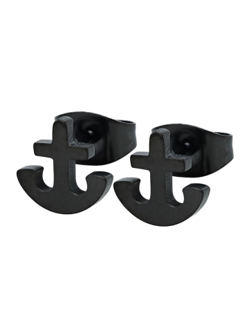 Adeliás Unisex Ohrringe – Ohrstecker aus Edelstahl in schwarz