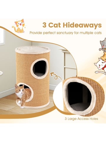 COSTWAY Katzenbaum Kratztonne Ø 36 cm 59,5 cm hoch in Braun