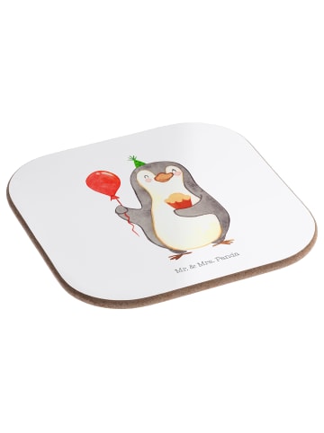 Mr. & Mrs. Panda Untersetzer für Gläser Pinguin Geburtstag ohne ... in Weiß