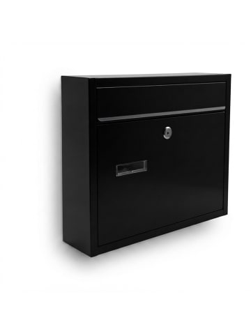 relaxdays Briefkasten in Schwarz - (B)36 x (H)31 x (T)10 cm