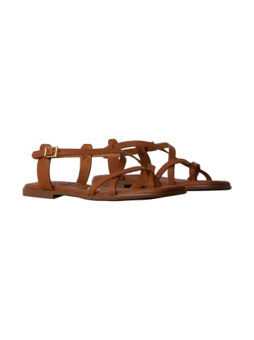 Oh! my Sandals Flache Ledersandalen Braun