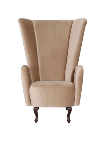 others HOCHLEHNSESSEL Kailey Bezug Samtvelours Buche nussbaum dunkel / sand