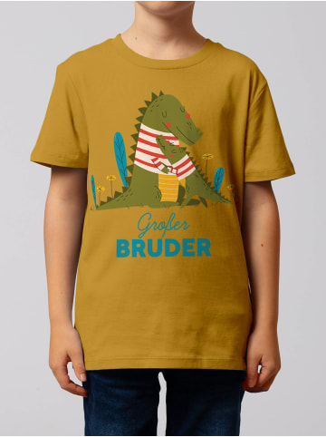 wat? Apparel T-Shirt Krokodil Großer Bruder in Ocker