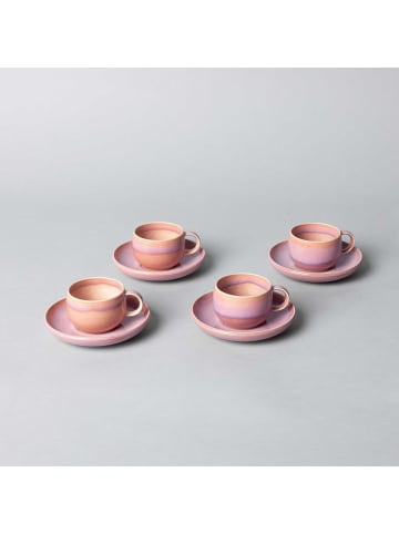 like. by Villeroy & Boch 6er Set Espressotassen mit Untertassen Perlemor Coral 60 ml in rosa