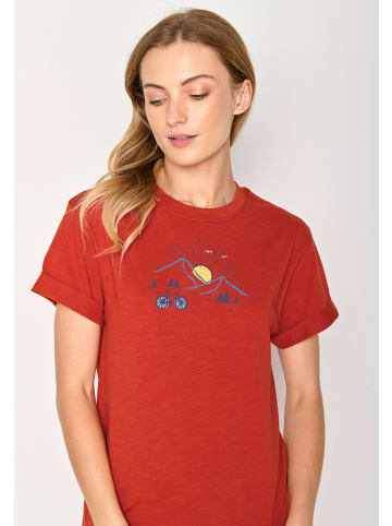 GreenBomb T-Shirt Nature Sunset Ride in Lehm rot