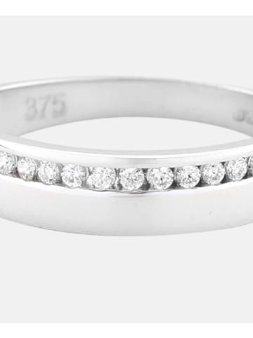 Diamant L'éternel Ehering aus 375 Weißgold mit Zirkonia