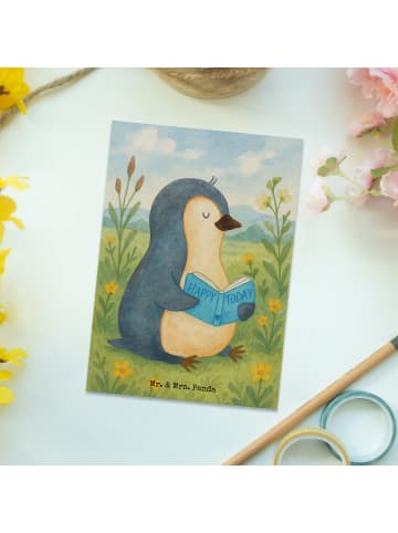 Mr. & Mrs. Panda bildkarte Pinguin Buch Design ohne Spruch in Weiß