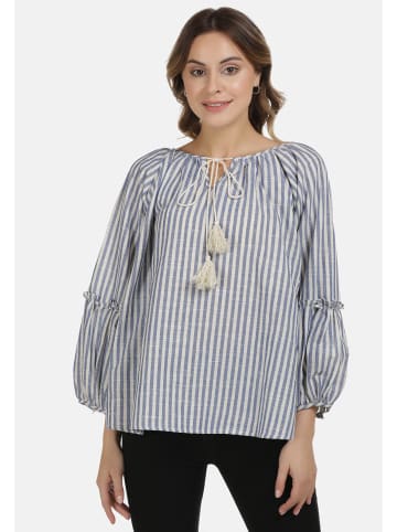 DreiMaster Vintage Bluse in Blau Weiss