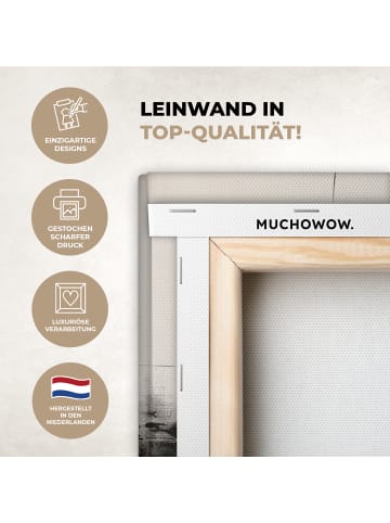 MuchoWow Leinwand bilder Abstrakte Kunst weiß schwarz (BxH)