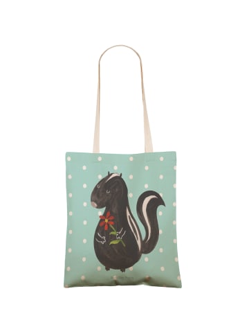 Mr. & Mrs. Panda Tote Bag Stinktier Blume ohne Spruch in Türkis Pastell