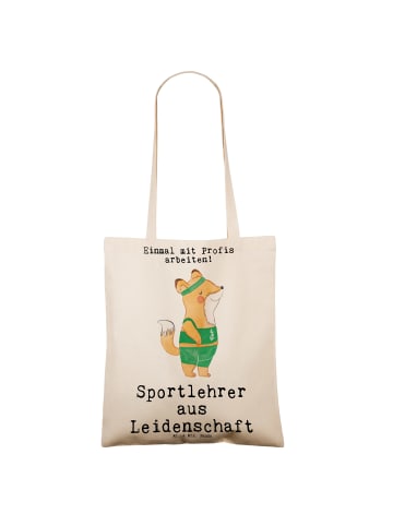 Mr. & Mrs. Panda Tote Bag Sportlehrer Leidenschaft mit Spruch in Creme