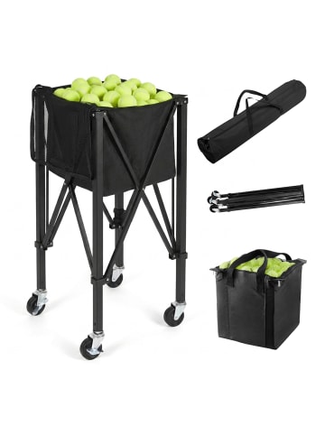 relaxdays Tennis Ballwagen in Schwarz - (B)41 x (H)90 x (T)41 cm