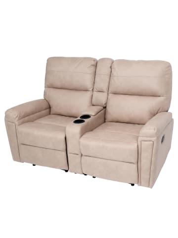 MCW 2er Kinosessel K17 mit Getränkehalter, Stoff/Textil beige
