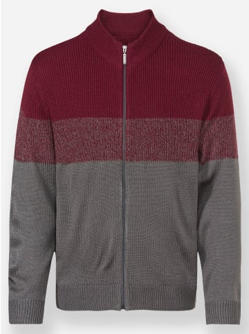 WITT WEIDEN Strickjacke in anthrazit-dunkelrot