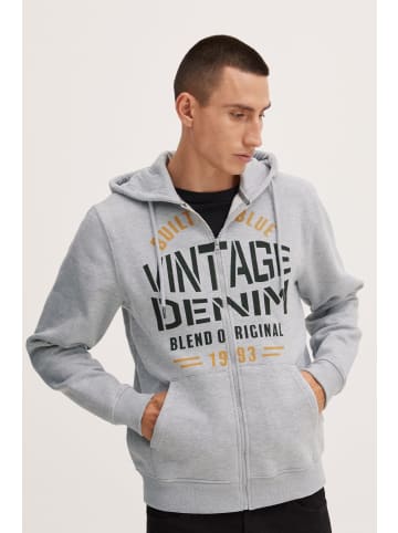 BLEND Kapuzensweatjacke Sweatshirt in Mittelgrau