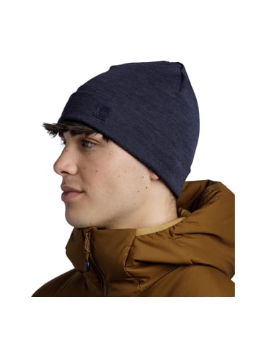 Buff Buff Merino Heavyweight Beanie in Blau