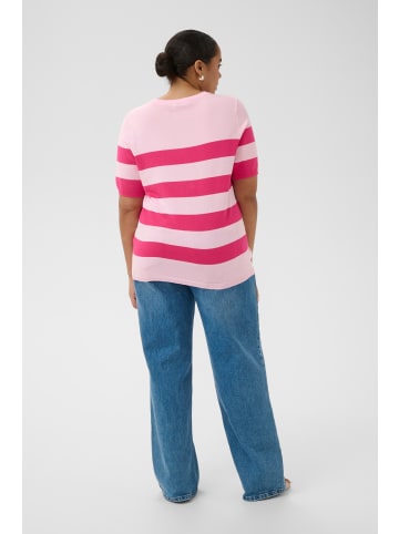 KAFFE curve Strickpullover KClizzy Regular fit in Ballerina/Beetroot wide stripe