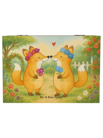 Mr. & Mrs. Panda Box aus Holz Füchse Lesbian Pride Design ohne S... in Weiß