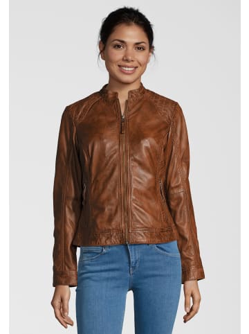 7eleven Bikerjacke Lederjacke "ROSALIE" in cognac