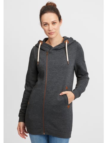 Oxmo Kapuzensweatjacke OXVicky Sweat Zip-Hoodie Long in Grau