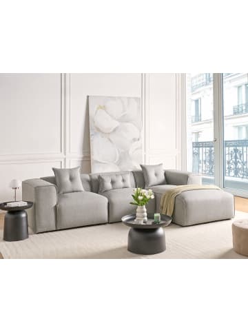 Beliani 4-tlg Ecksofa DOLVA in Grau/Schwarz linksseitig