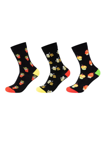 Fun Socks Socken 3er Pack motifs in rot