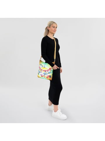 Greenland Nature Art+Craft Umhängetasche Leder 34 cm in handbemalt