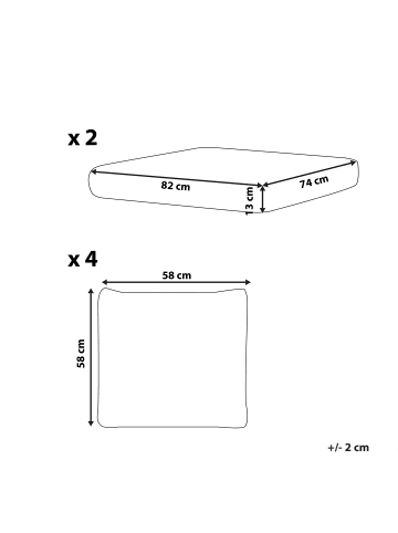 Beliani Kissenbezug FORLI in Weiß - (W) 82 x (H) 13 x (L) 74 cm
