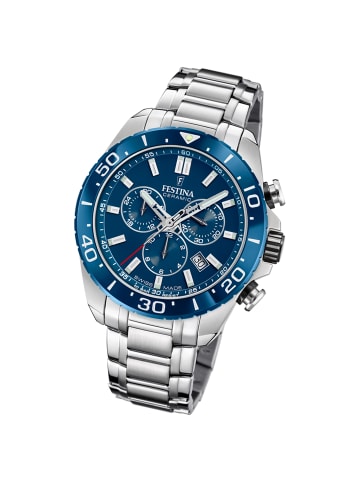 Festina Chronograph-Armbanduhr Festina Swiss Made silber groß (ca. 44mm)