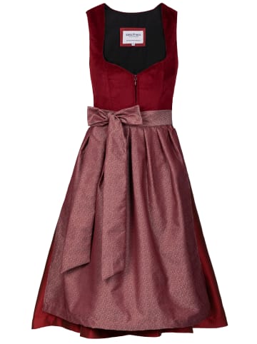 Edelnice Midi Dirndl Luise Samt Rot in bordeaux