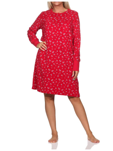 NORMANN Frottee langarm Nachthemd - 82123 in rot