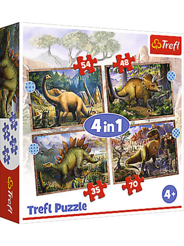Trefl 4 in 1 Puzzle Dinosaurier, 35/48/54/70 Teile