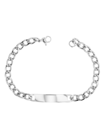 Adeliás Damen Armband – Panzerarmband aus Edelstahl 18 cm in silber