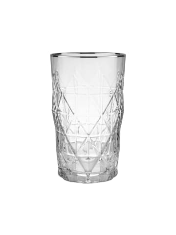 Butlers Longdrinkglas mit Silberrand 460ml UPSCALE in Transparent-Silber