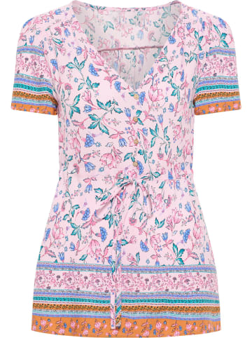 VIRITA Women Kurzarmbluse in Rosa Mehrfarbig