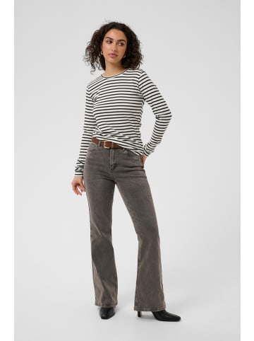 Kaffe Langarm-Shirt KAliddy Regular fit in Chalk W. Black Stripe
