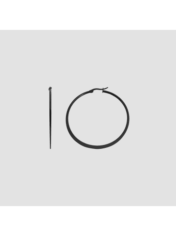 Adeliás Damen Ohrringe – Creole aus Edelstahl in schwarz