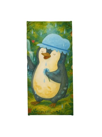 Mr. & Mrs. Panda Saunahandtuch Pinguin Duschen Design ohne Spruch in Eisblau