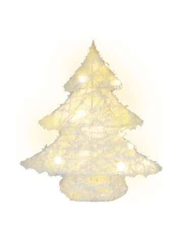 MARELIDA LED Tannenbaum mit Schnee 15 warmweiße LED H: 40cm Batteriebetrieb in weiß