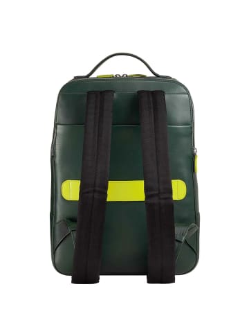 DuDu Rucksack Leder 40,5 cm Laptopfach in mangrove