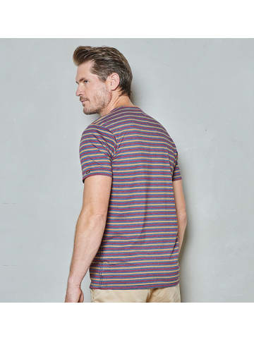 Twinlife T-Shirt short sleeve crew stripe art in Rot