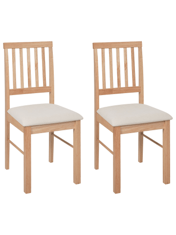 Beliani 2er-Set Esszimmerstuhl ORONO in Braun/Beige