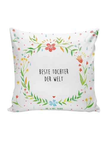 Mr. & Mrs. Panda Kissen Tochter mit Spruch in Weiß