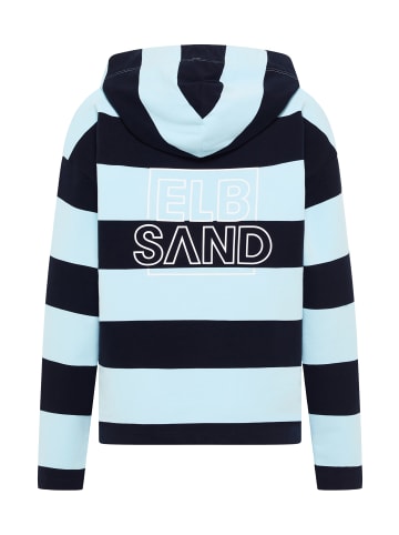 ELBSAND Hoodie Eydis in Wave Blue + Coldwater STRIPE