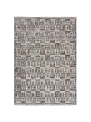 KADIMA DESIGN Jute Teppich Karos Geometrisch, Wohnzimmer in Grau