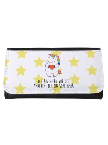 Mr. & Mrs. Panda Portemonnaie für Damen Einhorn Herz mit Spruch in Weiß