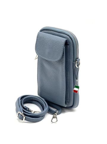Florence Florence Umhängetasche, Handtasche Leder hellblau ca. 12cm