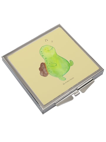 Mr. & Mrs. Panda Kosmetikspiegel Schildkröte Pfeifen ohne Spruch in Gelb Pastell