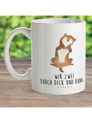Mr. & Mrs. Panda Mehrwegbecher Hund Streicheln mit Spruch in Weiß